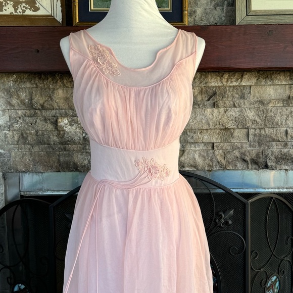 Vintage 1950s Peignor Set Chiffon Lace X Small small - Picture 10 of 15